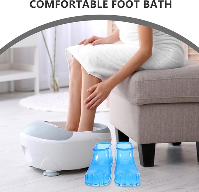 FRCOLOR Foot Soaking Shoes Portable Foot Spa Slippers with Massage Design Comfortable Bath Boots for Home Soak and Relaxation 10.24X4.92X10.24 Inches
