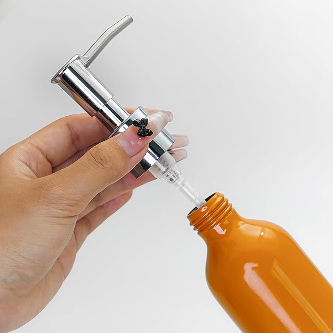 Elitzia Massage Oil Warmer Use Parts Pump Bottle 1 Pack 8.45oz/250ml Aluminium Pump Bottles for Solution Gel Lotion and Cream Use Suitable for ETAW02S ETAW03 ETLB01 ETLB02 ETOH843N ETOH843NB(Orange)