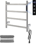 Heated Towel Racks,4 Bars Towel Warmer Rack for Bathroom, Wall Mounted Electric Towel Warmer with Timer, Plug-in/Hardwired Towel Dryer Rack Chrome