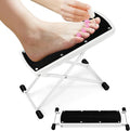 Pedicure Foot Rest, 6 Heights Adjustable Foot Stool, Upgraded Metal Foldable Non-Slip Stand for Home and Salon Use Pedicure Station, Ideal Pedi Stool for Nail Tech or Guitar Foot Stool White