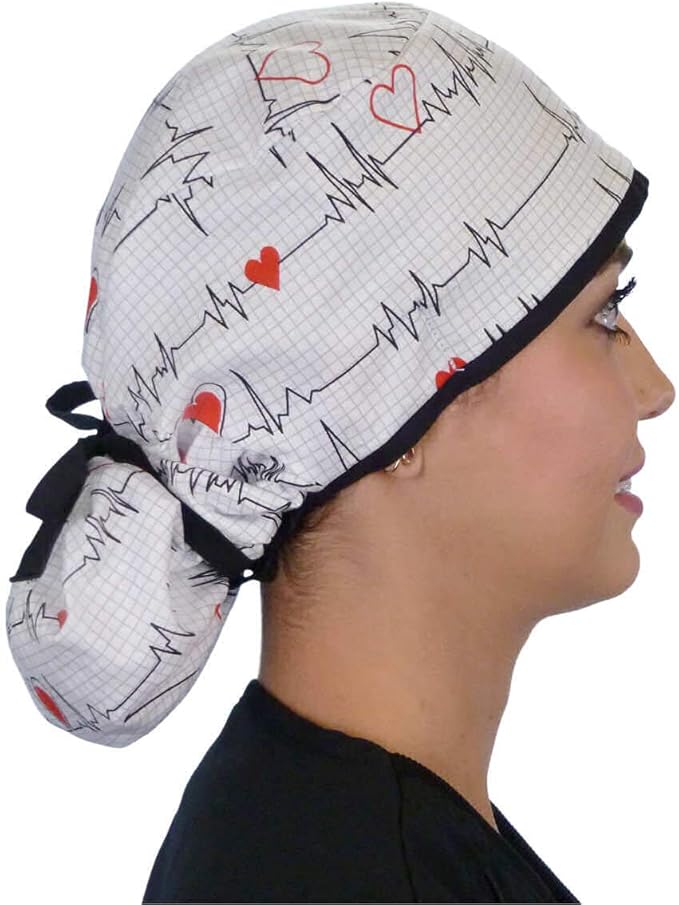 Sparkling EARTH Big Hair Ponytail Classic Surgical Style Scrub Working Cap - Made in The USA!!!