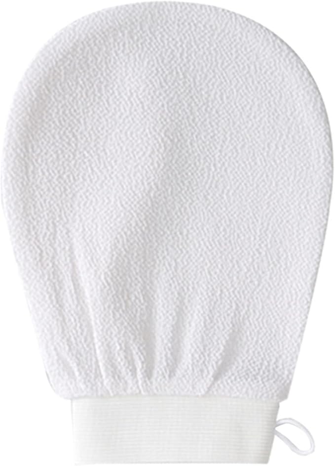 Exfoliating Mitt for Body Scrub Exfoliator Glove Revive Glow Keesa Exfoliating Glove Exfoliate Bath Korean Deep Exfoliating Gloves for Shower Dead Skin Remover Scrubber Exfoliation 1pcs White