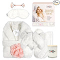my novel things Birthday Gifts for Women, Bathrobe Set, Spa Robe and Slippers set with Scented Candle Self Care 7 Pack for Christmas Thanksgiven Valentine's Day Gift Unique for Her Mother Mom Girl