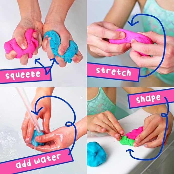 Mr. Bubble Soapy Bath Dough, Three Assorted Colors and Scents, Pack of 6