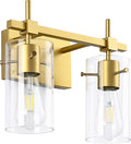 SOLFART Gold Bathroom Light Fixtures 2 Light Wall Light Fixtures Bathroom Vanity Light Over Mirror Vintage Light