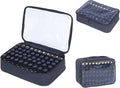 Essential Oils Carrying Case Holds 60 Grids for 1-3ML Roller Bottles 5ml, 10ml, 15ml Bottles Storage Organizer Bag Transparent, Essential Oil Bag with Detachable Sponge Pad Black