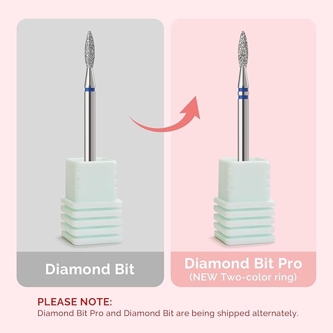 MelodySusie 2.2mm Flame Shape Cuticle Clean Nail Drill Bit 3/32'', Professional Safety Carbide Diamond Under Nail Cleaner for Cuticle Dead Skin Nail Prepare, Beginners Bits, Series Bit-S, Medium