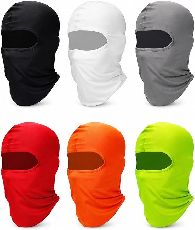 SATINIOR 6 Pcs Ski Mask Cover Balaclava Full Face Mask Summer Face Cover UV Windproof Balaclava for Men Women Outdoor Sports