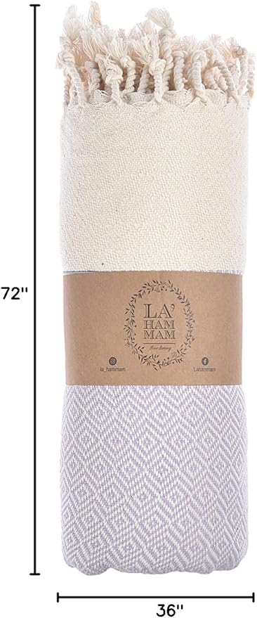Personalized Embroidered Beach Towel | Throw Blanket, Easy Carry Sand Free, Highly Absorbent, Quick Dry, Turkish Towels for Camping Bath Sauna Beach Gym Pool Yoga SPA by Lahammam, Diamond, Lilac