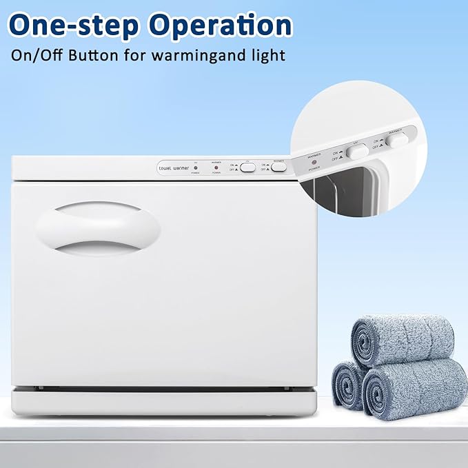 Winado Hot Towel Warmer Cabinet, 8L Thermostatic Towel Heater, 2-in-1 Mini Hot Bath Towel Warmer for Facials Massage, Esthetician, Salon Beauty, Spa Barbershop, White