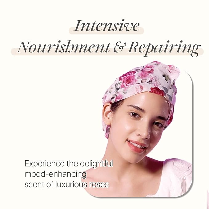 Koelf Rose Petal Satin Hair Mask - Intensive Nourishing & Repairing Cap Mask for Silky, Moisturizing Hair, Strengthens Scalp, Rose Essence Treatment (5ea)