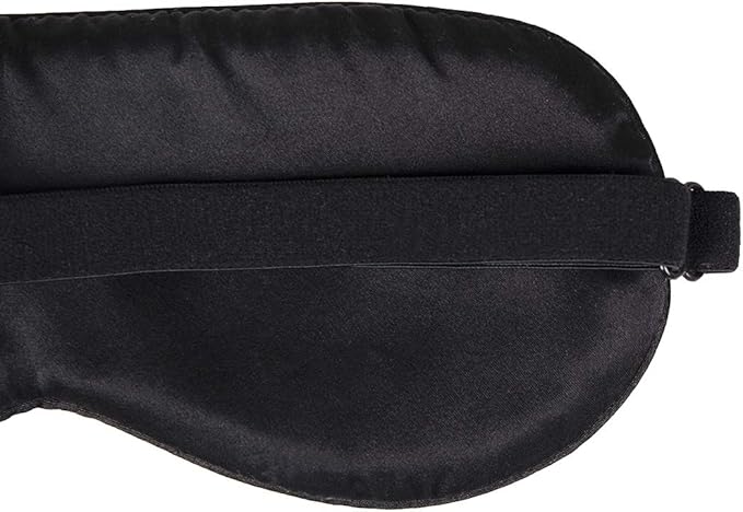 100% Mulberry Silk Sleep Mask Blackout, Cute Natural Sleeping Mask with Adjustable Elastic Strap, Satin Eye Cover for Men Women Adults (White Eyelashes)