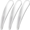 Pndeyo 3pcs Mini Stainless Steel Makeup Spatula, Reusable Cosmetic Cream Spatulas Spoon, Skincare Scoop Applicator Facial Massage Beauty Tools for Mixing and Sampling Face Eye Cream- Silver