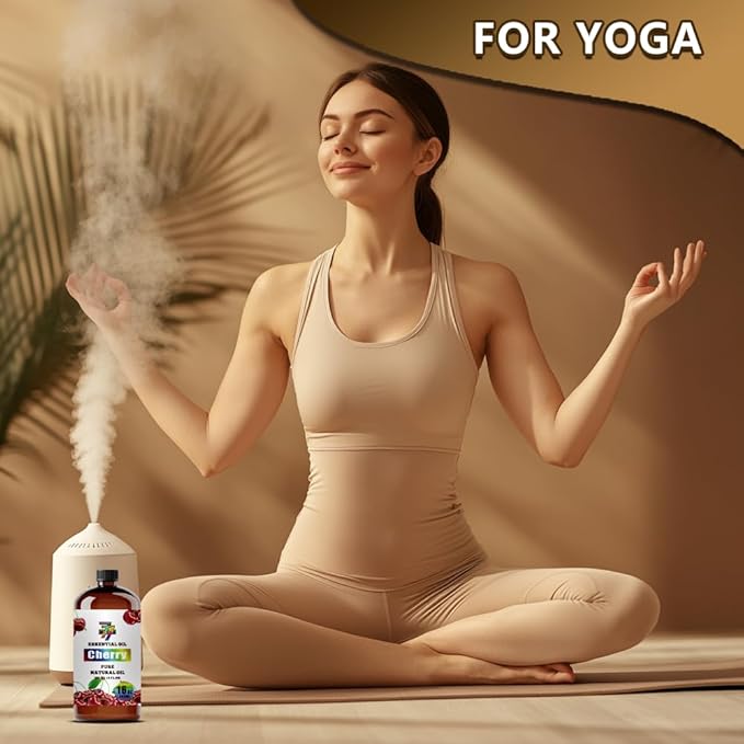 Cherry Essential Oil - GV77ZF Cherry Oils for Diffusers, Humidifiers, DIY Candles, Soap, Cleaning, Home, Office, Yoga, Massage, Gifts - 16 fl oz (480 ml)