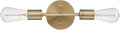 Globe Electric 2-Light Vanity Light, Matte Brass, Open Socket, Horizontal Vertical Mount, Glam Bathroom Lighting, 51736