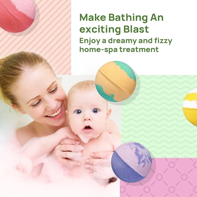 Lagunamoon Bath Bombs - 25 Extra Large Pieces, 3 Bubble Bars, Dried Flowers - Bubble Bath Shower Salts for Women, Men, Kids - Relaxing Bathbombs Gift Set Bath Essentials Shower Steamers