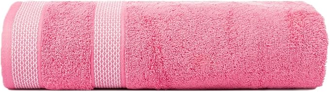 CASA COPENHAGEN Solitaire 6Pcs 100% Egyptian Cotton Large Designer Towels Gift Set- Purple Rose - Pink, 600GSM, 2Bath 2Hand 2Washcloths, Bath Towels for Bathroom Set for Women & Men