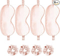 Satin Eye Mask 8Pcs Silk Sleep Masks Silky Blindfold Eyeshade Blackout Eyes Cover Scrunchies Hair Ties Travel Wedding Gifts