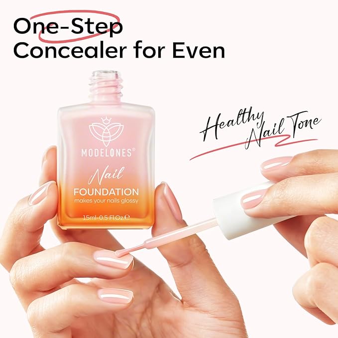 Modelones Nail Strengthener Kits Grey Pink Nail Polish Remover Pads Cuticle Oil Pen for Nail Hardener for Damaged Nails Growth DIY Nail Manicure Kits 23 Pcs Nail Care Kits for Women 15 ml