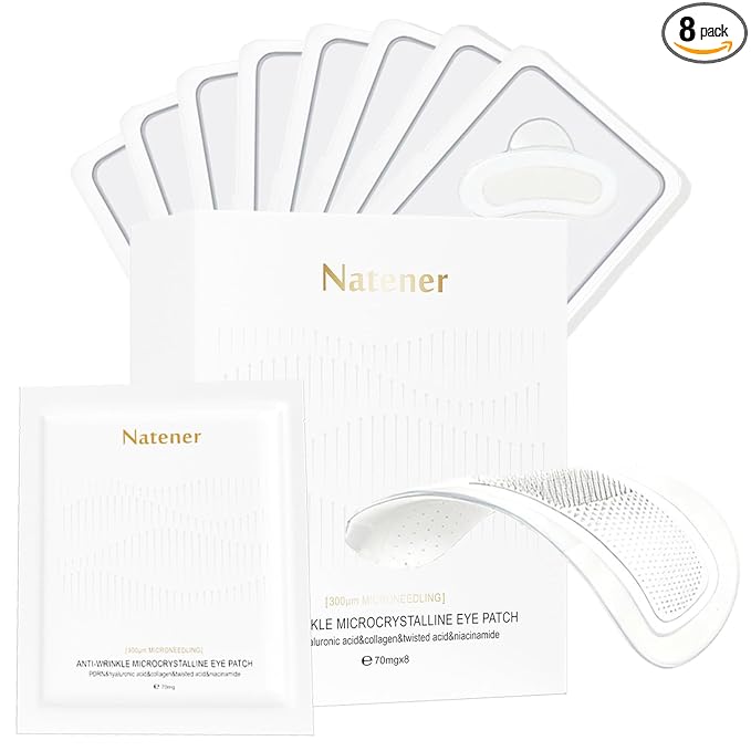 8 pairs PDRN Micro Eye Patches, Under Eye Patches for Puffy eyes, Dark Circles & Wrinkle | Hyaluronic Acid, Kojic Acid, Collagen, Peptides, Vitamin C, Niacinamide - Korean Popular Eye Care