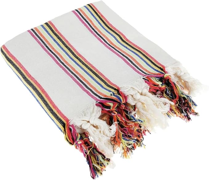 Morrocan Beach Towel | Cotton Blanket Throw, Easy to Carry, Sand Free, Absorbent, Quick Dry, Turkish Towels for Travel Camping Bath Sauna Beach Gym Fitness Pool Yoga SPA by Lahammam, Carnaval 1 Pack
