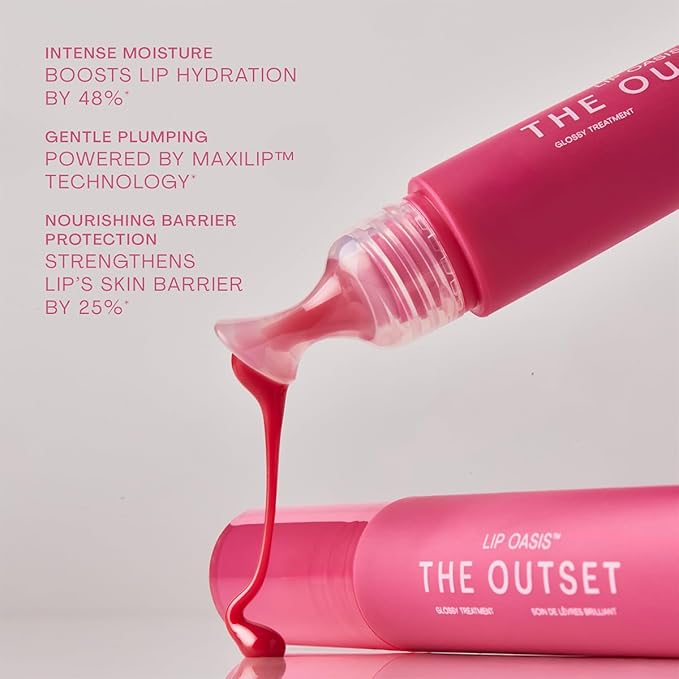 The Outset Lip Oasis Hydrating Lip Balm, Glossy Moisturizing Lip Treatment for Dry, Sensitive Lips, Clean, Vegan & Gluten-Free, Daiquiri, 0.3 oz