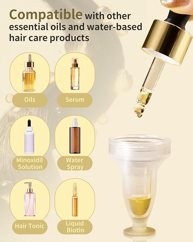 Rosemary Hair Growth Oil Set - Scalp Massager Applicator and Moroccan Argan Oil-Infused Serum for Hair Regrowth and Scalp Health Care