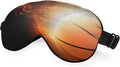 Fire Basketball Sleep Eye Mask Wall Funny Basketball Sports Silk Eye Mask Sleeping Soft Eye Shade Cover for Men Women Boy Girl Airplane Travel with Elastic Strap