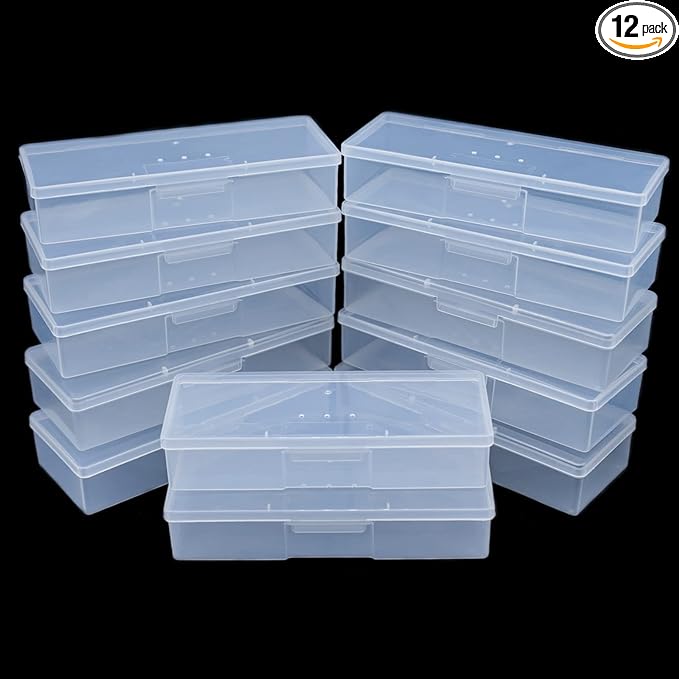 Lokyango Clear Manicure Tool Box, Personal Nail Box Storage Case for Organizing, Plastic Nail Tool Box for Manicure Pedicure Kit (12pcs)