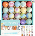 Kids Bath Bombs with Surprise Inside, 20 Pack Bring Dog and cat Toys Gift Set, Natural Organic Bubble Bath Foam Bath
