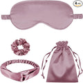 4Pcs Silk Sleep Masks Satin Eye Mask Silky Eyes Cover Blindfold Eyeshade Headband Scrunchies Pouch Bags Bridesmaid Gifts