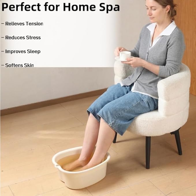 Ytterbium Foot Soaking Bath Basin, Large Massage Foot Soaking Tub, Plastic Home Spa Pedicure Bucket, Relaxation & Stress Relief, Suitable for Women & Men (Dark Green)