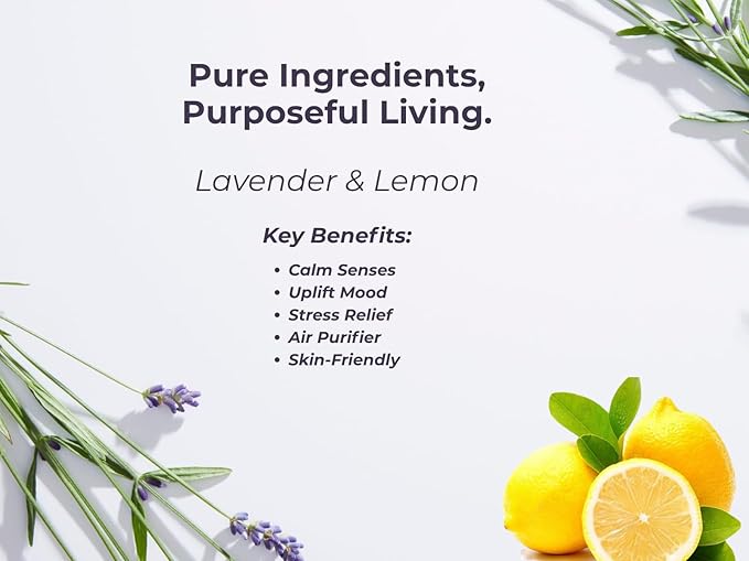 AIYE Essentials Lavender and Lemon Essential Oil Spray, 100% Pure Aromatherapy Mist, Linen & Room Spray 4 fl oz, 120 ml