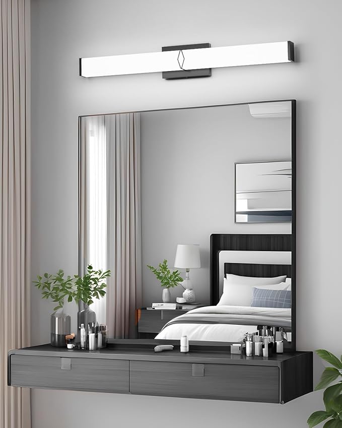 Bathroom Light Fixtures,Modern Bathroom Vanity Light,40inch Dimmable 40W 3600lm Black LED Vanity Lights Bar Over Mirror,5700K LED Lighting Fixture,ETL Certified