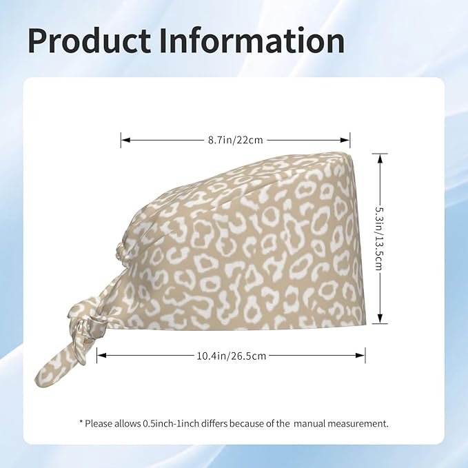 Scrub Cap for Women and Men Boho Black Leaf Pattern Adjustable Breathable Sweatband Hat for Work Kitchen Spa Shower Daily Use
