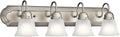 Kichler 30" 4-Light Vanity Bath Light in Brushed Nickel, Modern Bathroom Light with Clear Satin Etched Glass, (30" W x 8" H), 5338NIS