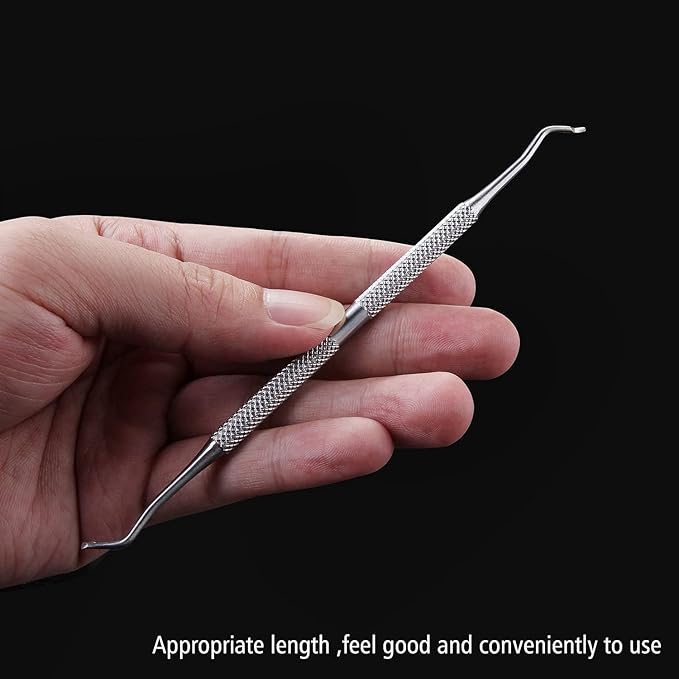 FAMILIFE Ingrown Toenail File and Lifter, 2 pcs Ingrown Toenail Tool Double Sided with Storage Case Professional Corrector 100% Stainless Steel Removal Pedicure Kit, Ideal for Home, Travel, Salon Use