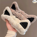 Huachi 2 Packs Cute Cat Spa Headband for Washing Face Makeup Skincare, Animal Headbands for Women Girls Trendy Stuff Gifts Soft Coral Fleece Facial Wash Hair Accessories (Beige+ Khaki)