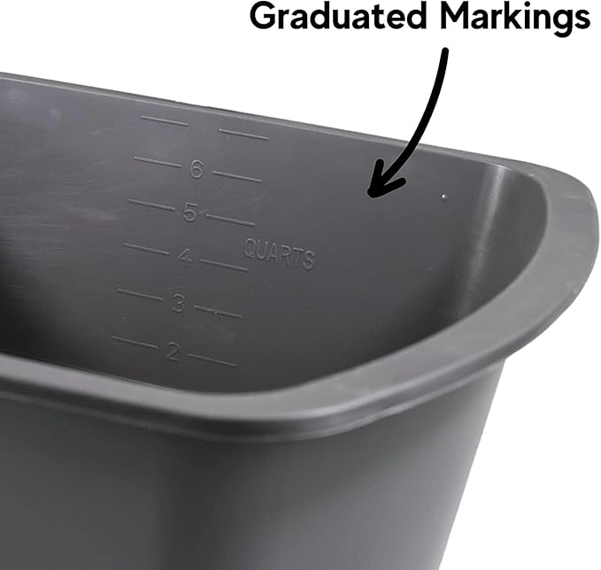 Vakly Wash Basins – Rectangular Plastic Hospital Bedside Soaking Tub - Small 7 Qt Graduated Bucket - Portable Washbasin for Washing, Cleaning, Foot Bath, Dishes, Face Cleansing Bowl (6)