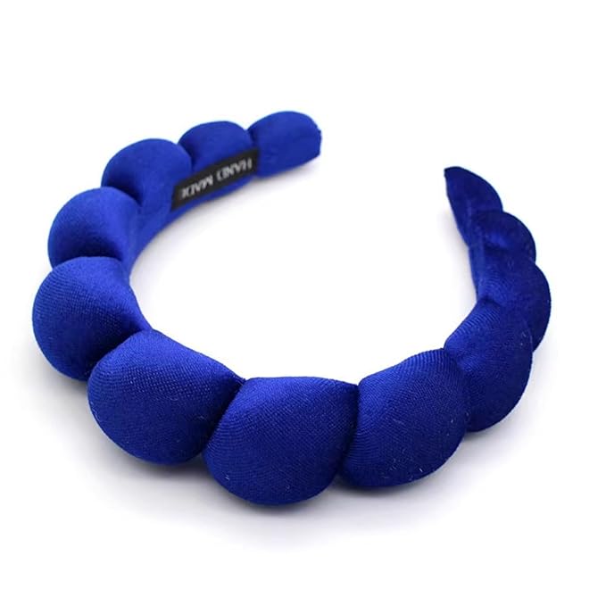 Fashion Headbands for Women Padded Fabric Hair Bands Wide Velvet Non Slip Headband Hair Accessories for Women Girls (Royal Blue)