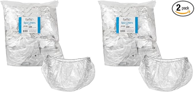 ForPro Professional Collection Spa Liners, Fit All Pedicure Spas, Disposable Pedicure Liners, Clear, 100-Count (Pack of 2)