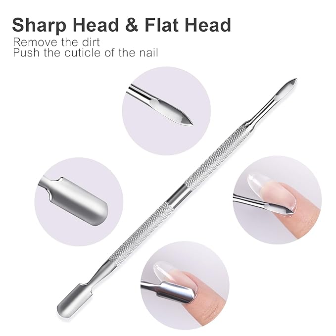 6Pcs Cuticle Clipper with Cuticle Pusher Set, Professional Stainless Steel Dead Skin Cutter, Nail Cuticle Remover Manicure Pedicure Tool Set for Fingernails and Toenails