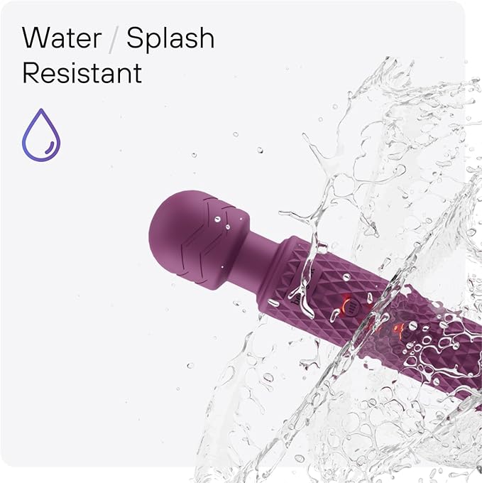 bed geek Handheld Cordless Personal Wand Massager – Waterproof, USB Rechargeable, 20 Vibration Patterns, 8 Speeds, Memory Feature, Skin-Soft Silicone for Ultimate Relaxation Tool