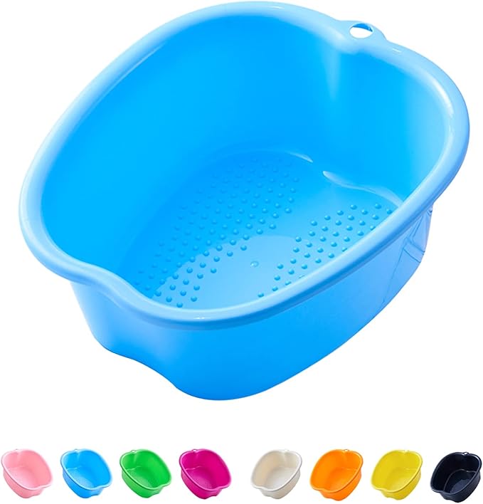 AXLOFO® Foot Soaking Bath Basin, Large Plastic Foot Soaking Tub, Feet Massage Feet Bath Bucket, Great for Getting the Dead/Old Skin Off Your Foots (bluebasin)