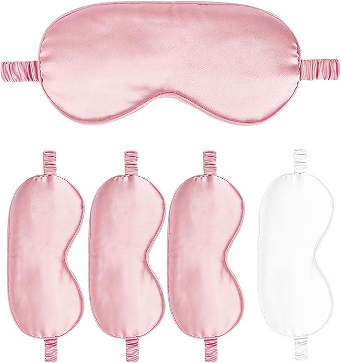 Sleep Masks 5PACK Silk Eyes Cover Satin Eye Mask Silky Blackout Soft Blindfold Sleeping Eyeshades Covers Bridesmaid Gifts
