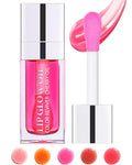 Hydrating Plumping Lip Glow Oil,Shine Tinted Lip Gloss,Glow Reviver Lip Oil,Long Lasting Moisturizing Clear Lip Plumper Oil Tint for Lip Care Dry Lips,Christmas Makeup Gift ( (#007 Raspberry Red)