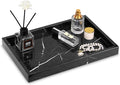 Marble Bathroom Vanity Tray, Natural Luxury Vanity Home Kitchen Bathroom Table Tray, Stone Decorative Countertop Dresser Trays for Key Coffee Perfume Jewelry Makeup (Black Marquina, 12"x 8" x1.2")