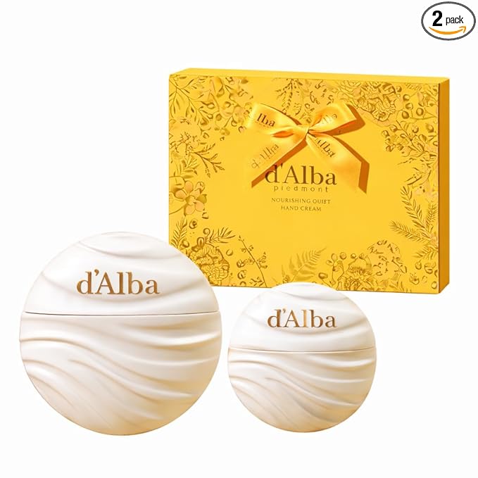 d'alba Piedmont Nourishing Objet Hand Cream Gift Set (1.35 fl oz + 0.51 fl oz), Standard & Travel Size