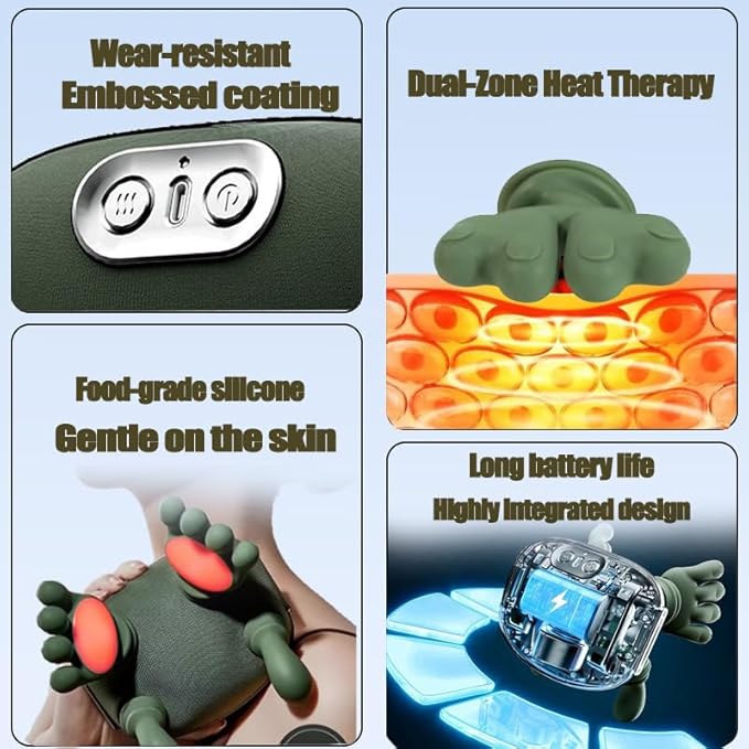 Trivaze Neck Massager with Heat Ultimate Neck and Shoulder Massager for Relaxation, Portable USB Charging, Realistic Massage Sensation, 4D Masajeador de Espalda y Cuello para Alivio de Tensión y Dolor
