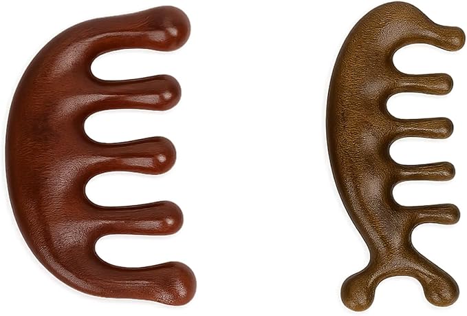 Natural Wooden Hair Growth Scalp Massager Comb, Wood Scalp Massager Tool for Stress Relief, Gua Sha & Scalp Therapy